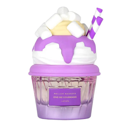 Caja original del perfume Lattafa Mallow Madness con acabado elegante