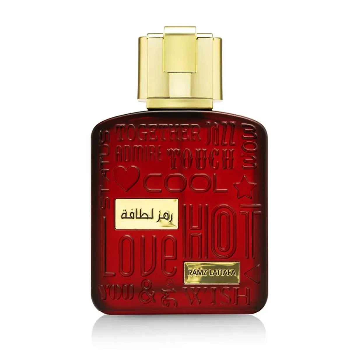frasco Lattafa Ramz Gold 100 ml con diseño elegante y fragancia avainillada unisex