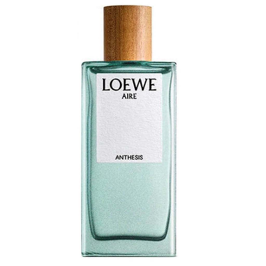 frasco Loewe Aire Anthesis EDP 100 ml en tono turquesa con diseño elegante y moderno