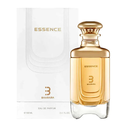 detalle del frasco bharara essence 100ml perfume elegante con acabado brillante y estilo contemporáneo