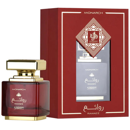 detalle del frasco monarch rawaee al wataniah eternal hombre 100ml con estilo lujoso y aroma intenso