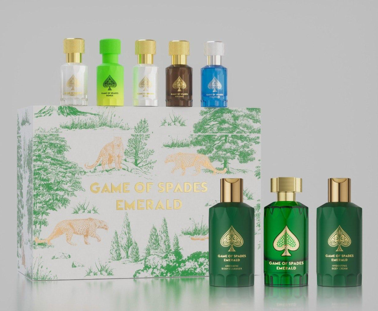 Botellas originales del set Game Of Spades Emerald Parfum