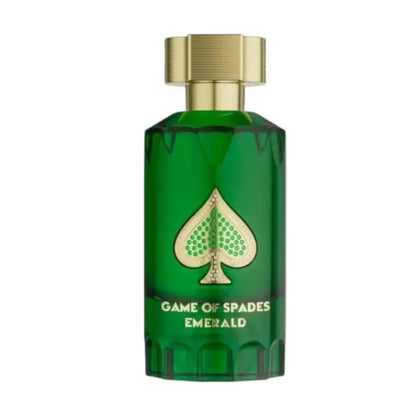 Perfume Jo Milano Game Of Spades Emerald con notas especiadas y fondo amaderado diseño sofisticado para hombre