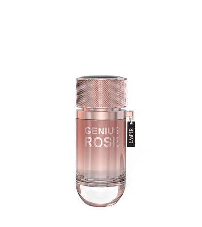 Caja del perfume Genius Rose Emper con diseño floral y detalles brillantes