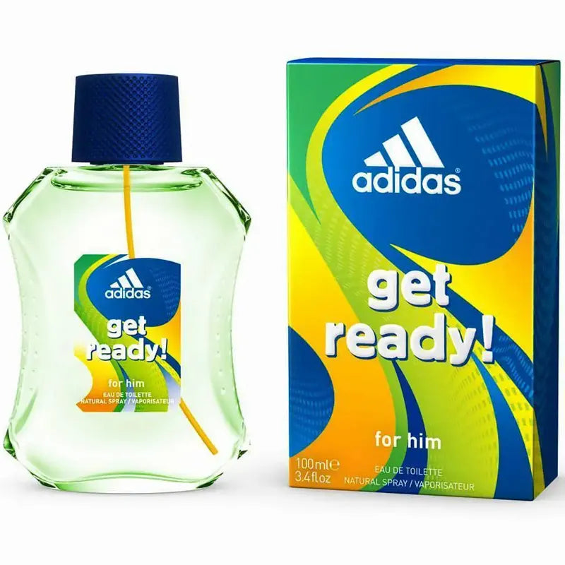 perfume get ready adidas 100ml para hombre fragancia fresca y vibrante con notas cítricas frutales y amaderadas inspirada en la energía del deporte frasco moderno y colorido