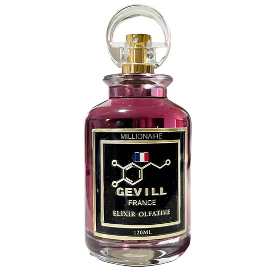 frasco de perfume millionaire de gevill france elixir olfative 120ml fragancia intensa con estilo elegante y masculino