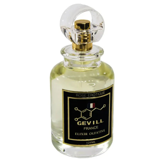 frasco de perfume rose erotique de gevill france elixir olfative 120ml fragancia floral femenina con notas intensas y duraderas