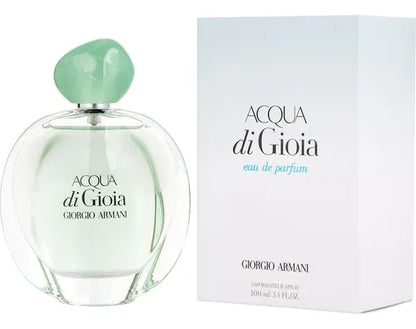 foto del perfume giorgio armani acqua di gioia eau de parfum destacando su diseño elegante y esencia fresca