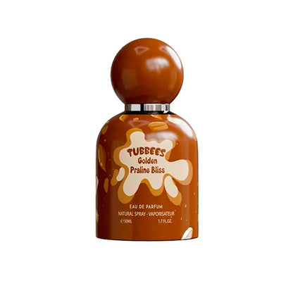 frasco de tubbees golden praline bliss edp 50 ml con aroma dulce y cremoso.