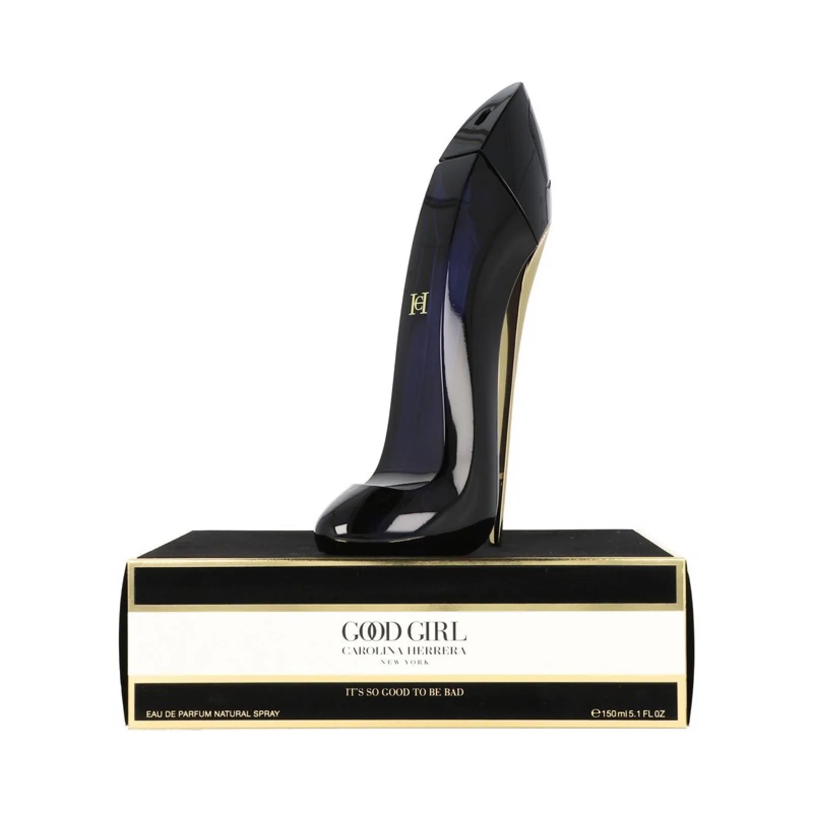 Vista lateral del perfume Good Girl Carolina Herrera Eau De Parfum Mujer 150ml