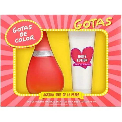 set gotas de color agatha ruiz de la prada para mujer estuche de 100ml con perfume y accesorios en diseño colorido y juvenil
