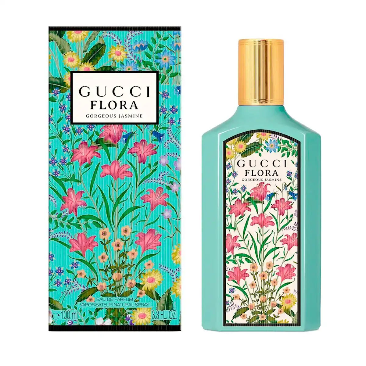Perfume Gucci Flora Gorgeous Jasmine EDP 100 ml para mujer en frasco vaporizador