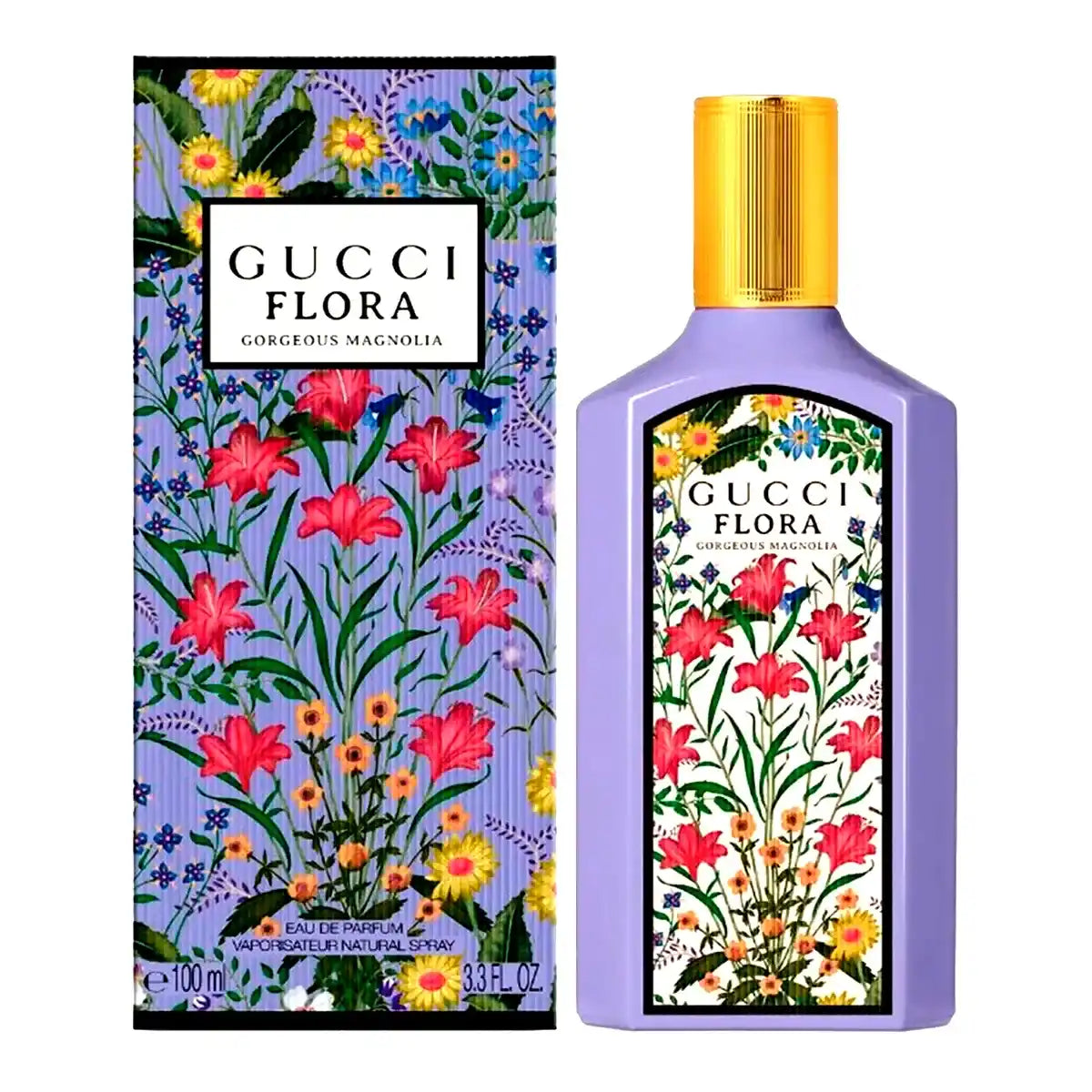 Perfume Gucci Flora Gorgeous Magnolia EDP 100 ml para mujer en frasco vaporizador