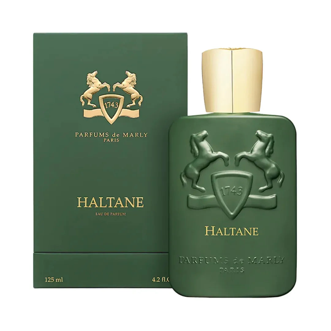 frasco del perfume haltane de parfums de marly 125 ml eau de parfum con diseño elegante y color verde oscuro