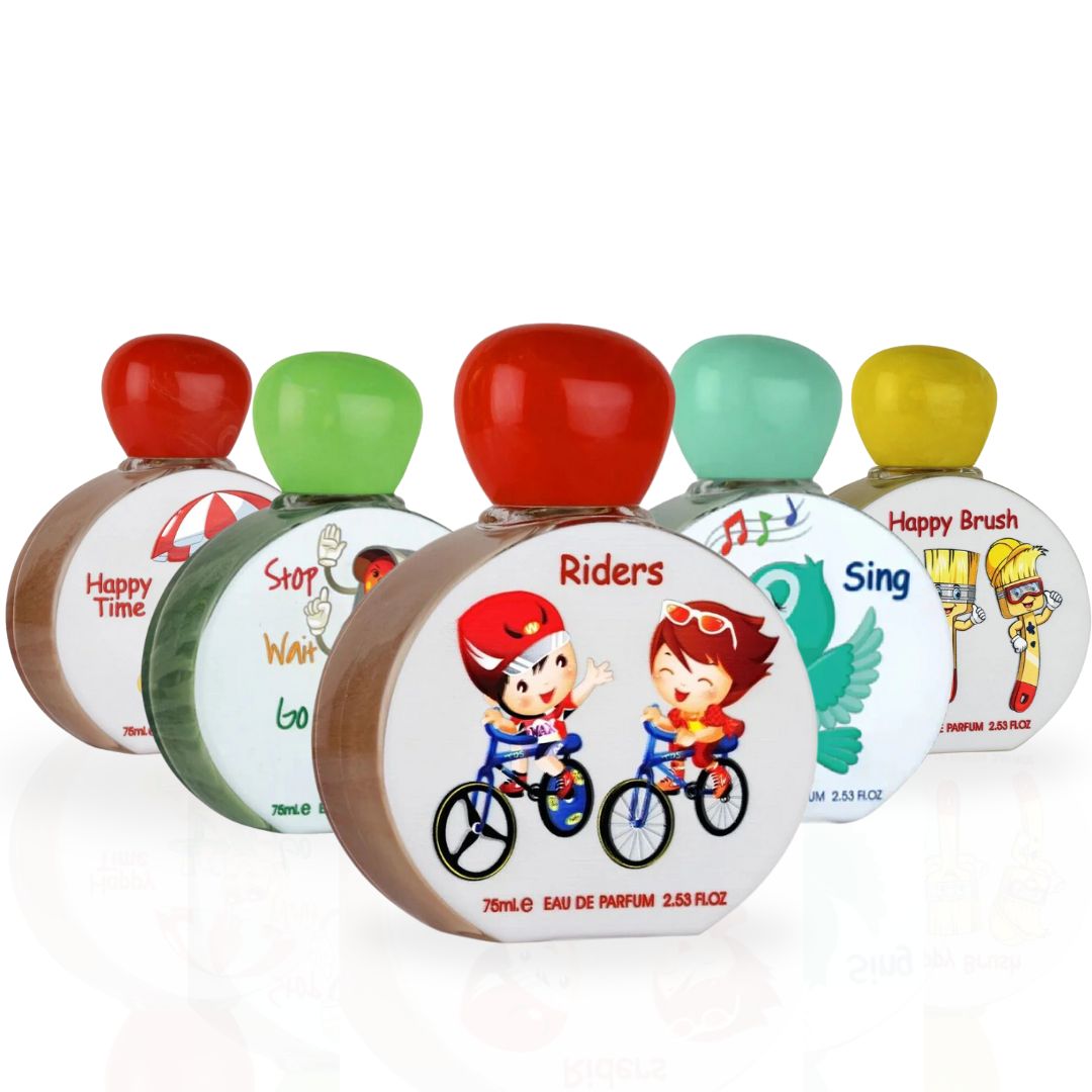 presentacion completa del perfume happy brush lattafa pride con frasco y caja en composicion ordenada