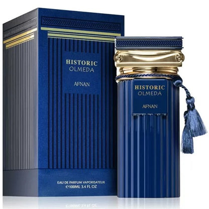 perfume historic olmeda de afnan unisex eau de parfum 100ml con notas amaderadas y frescas ideal para hombres y mujeres
