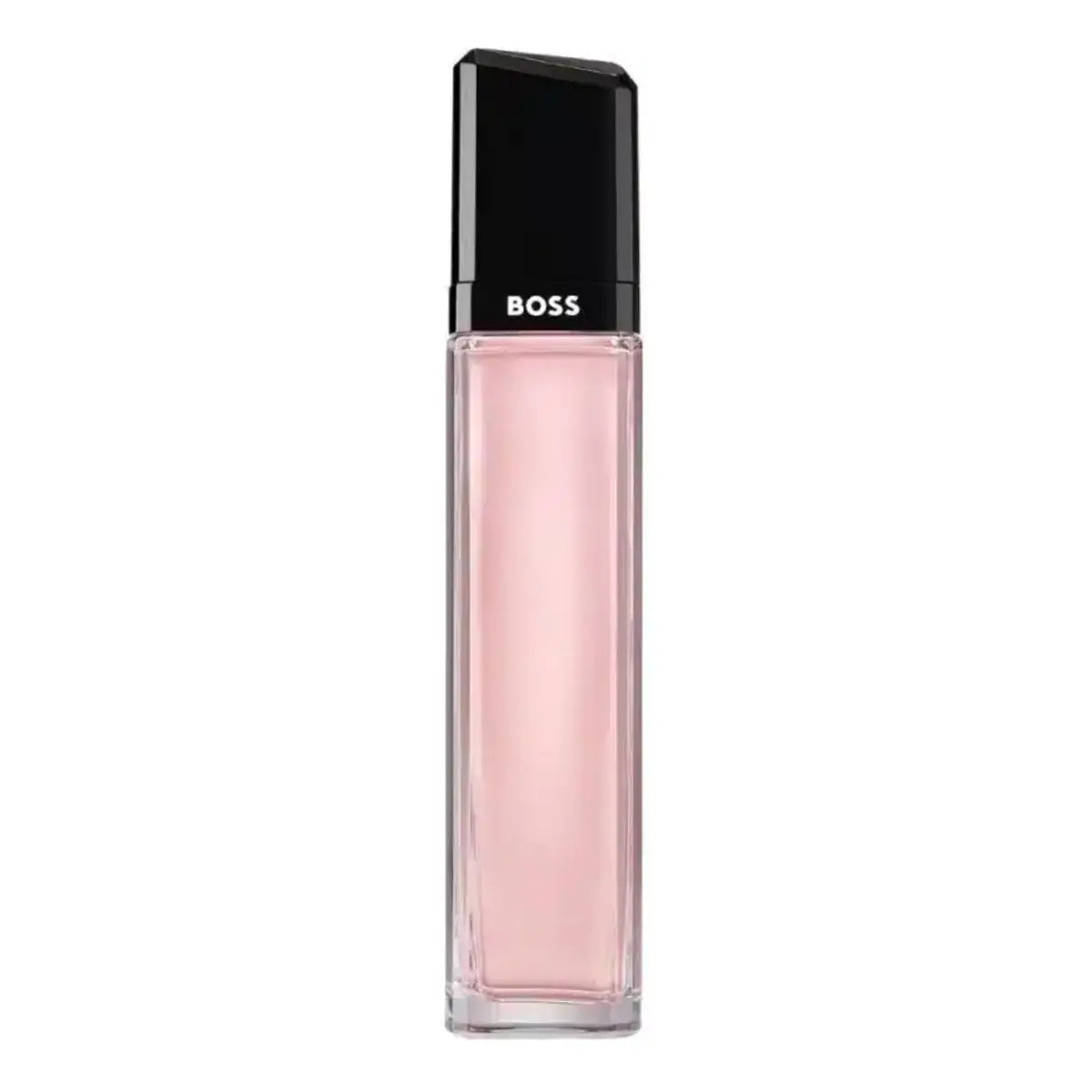 Vista frontal del frasco Hugo Boss Femme 75 ml con fragancia rosada