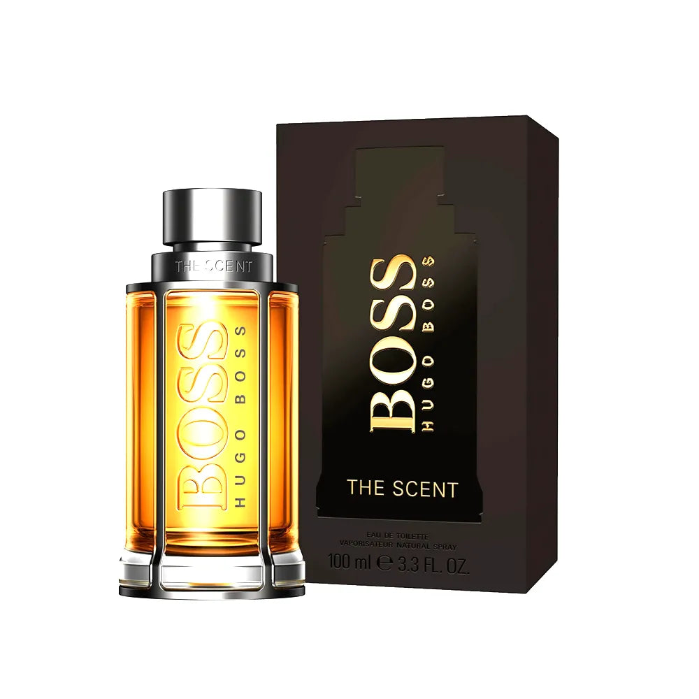 Frasco de Hugo Boss The Scent EDT 100 ml, perfume aromático especiado para hombre