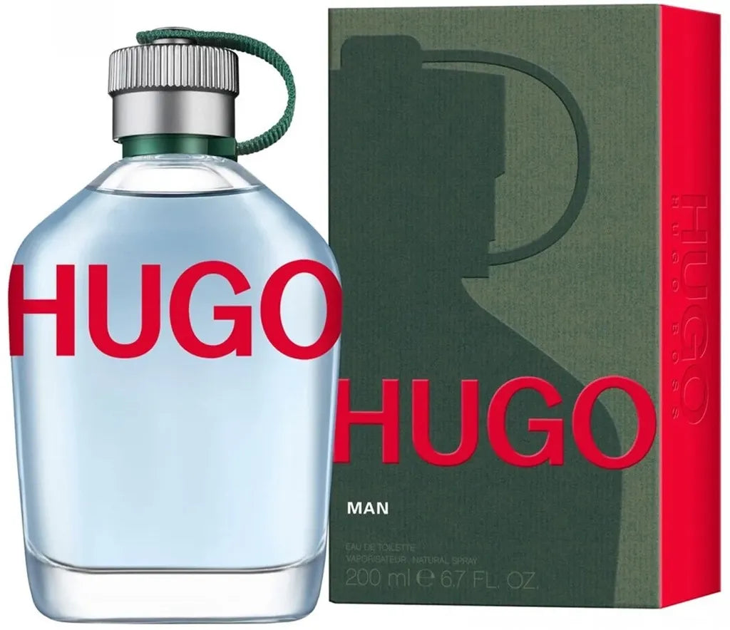 Frasco del perfume Hugo Man Hugo Boss de 200ml diseño moderno y casual masculino
