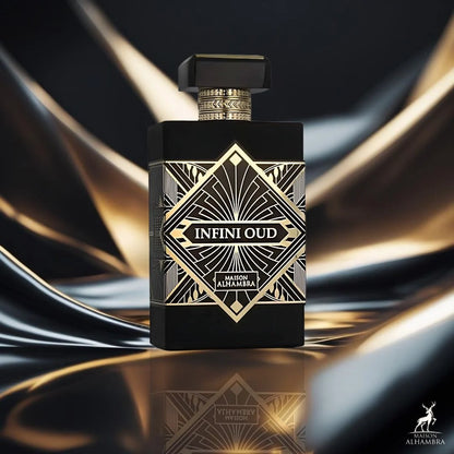 Vista lateral del perfume Infini Oud Maison Alhambra 100ml