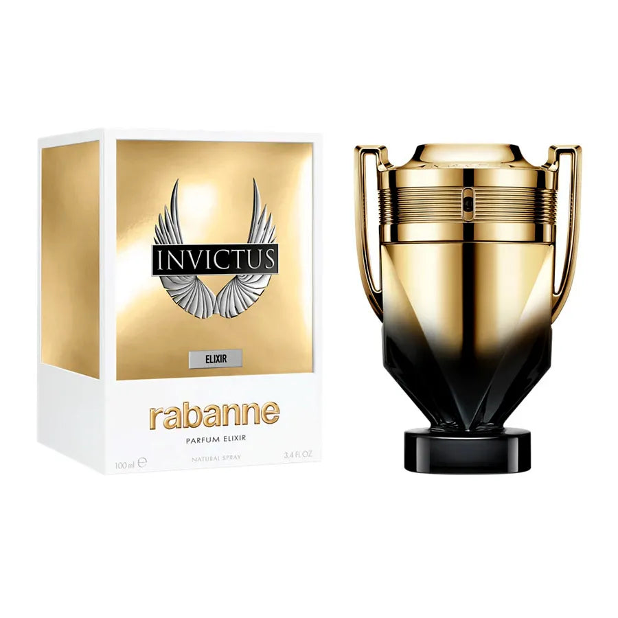 Frasco Invictus Elixir Rabanne diseño elegante masculino
