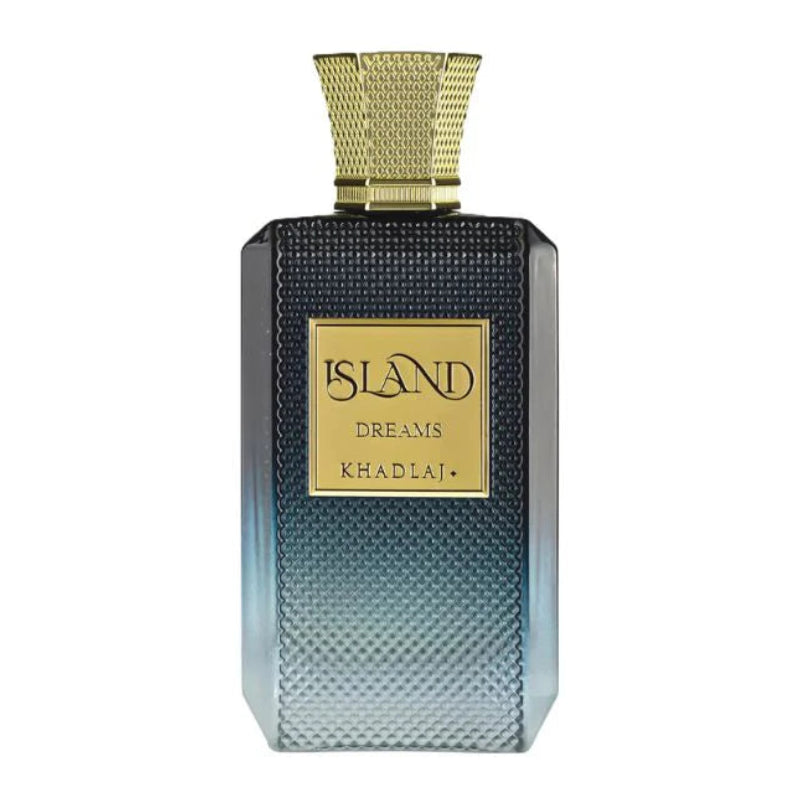 Presentación original del perfume Island Dreams Khadlaj 100ml