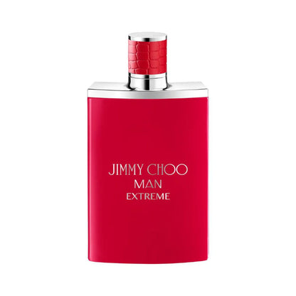 imagen de la caja del perfume Man Extreme de Jimmy Choo junto al frasco masculino