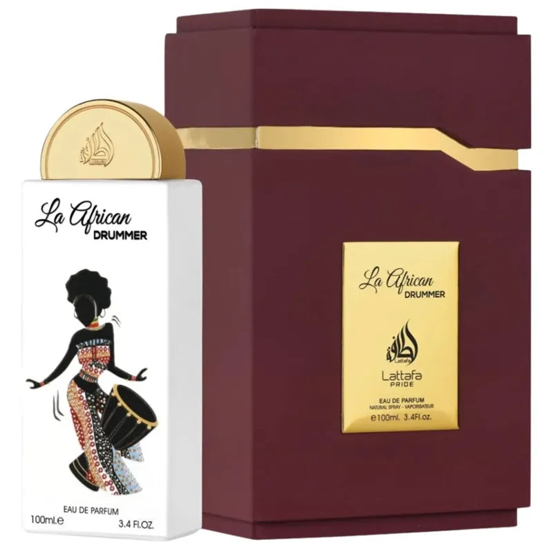 Fragancia La African Drummer de Lattafa Pride EDP 100ml con aroma energético inspirado en ritmos africanos

