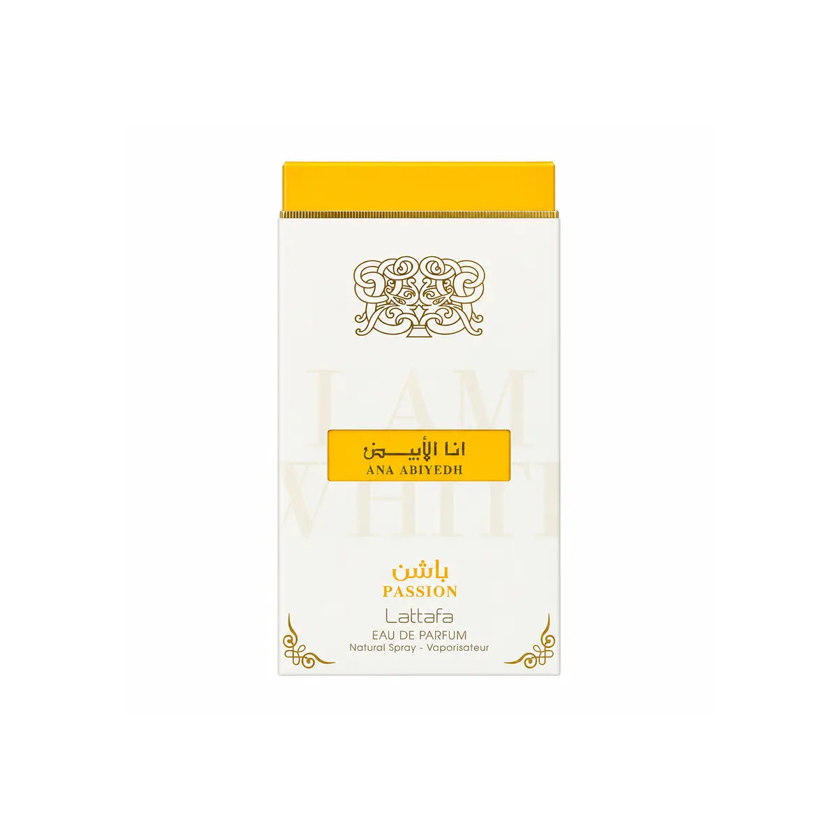 caja del perfume lattafa ana abiyedh passion edp 60 ml mujer