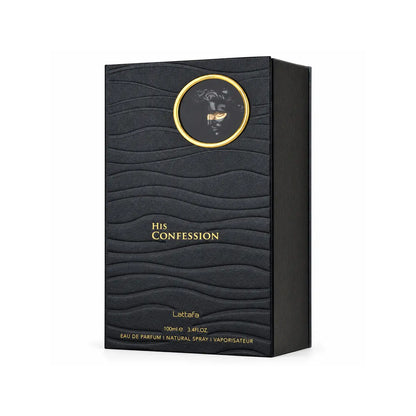 caja de perfume lattafa his confession edp 100 ml para hombre
