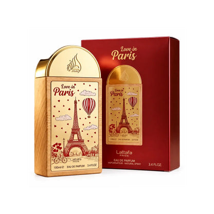 perfume lattafa love in paris edp 100 ml unisex con aroma dulce de manzana caramelizada y ámbar