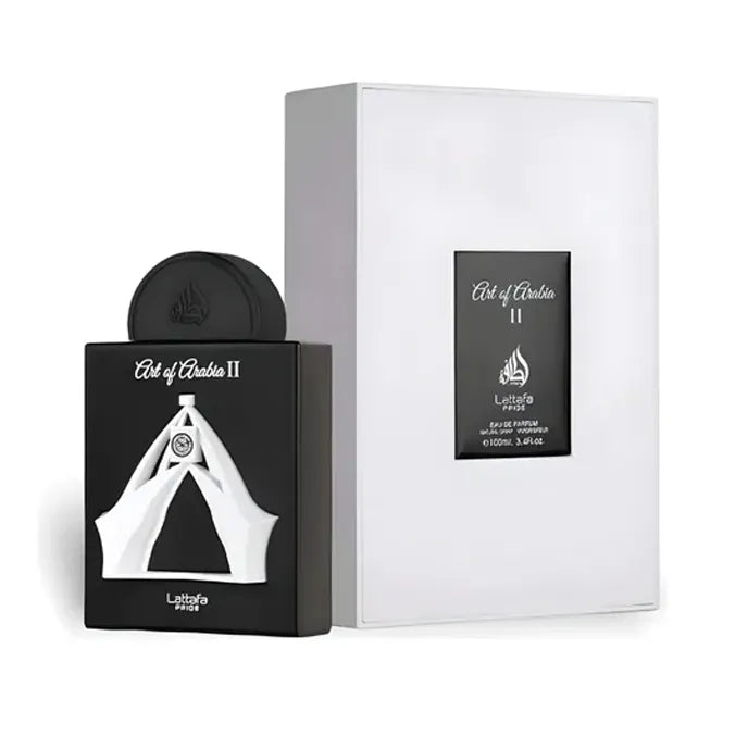 Lattafa Pride Art of Arabia 2 perfume 100ml EDP con notas de rosa árabe azafrán y oud

