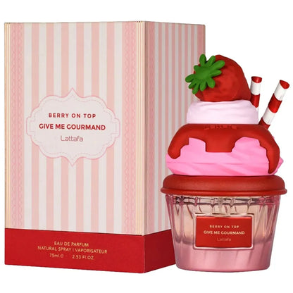 Vista frontal del perfume Lattafa Berry On Top gourmand unisex