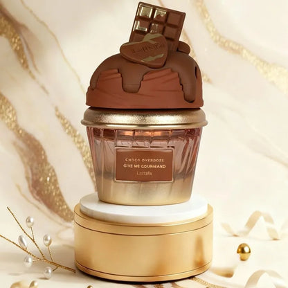Vista frontal del perfume Lattafa Choco Overdose gourmand unisex