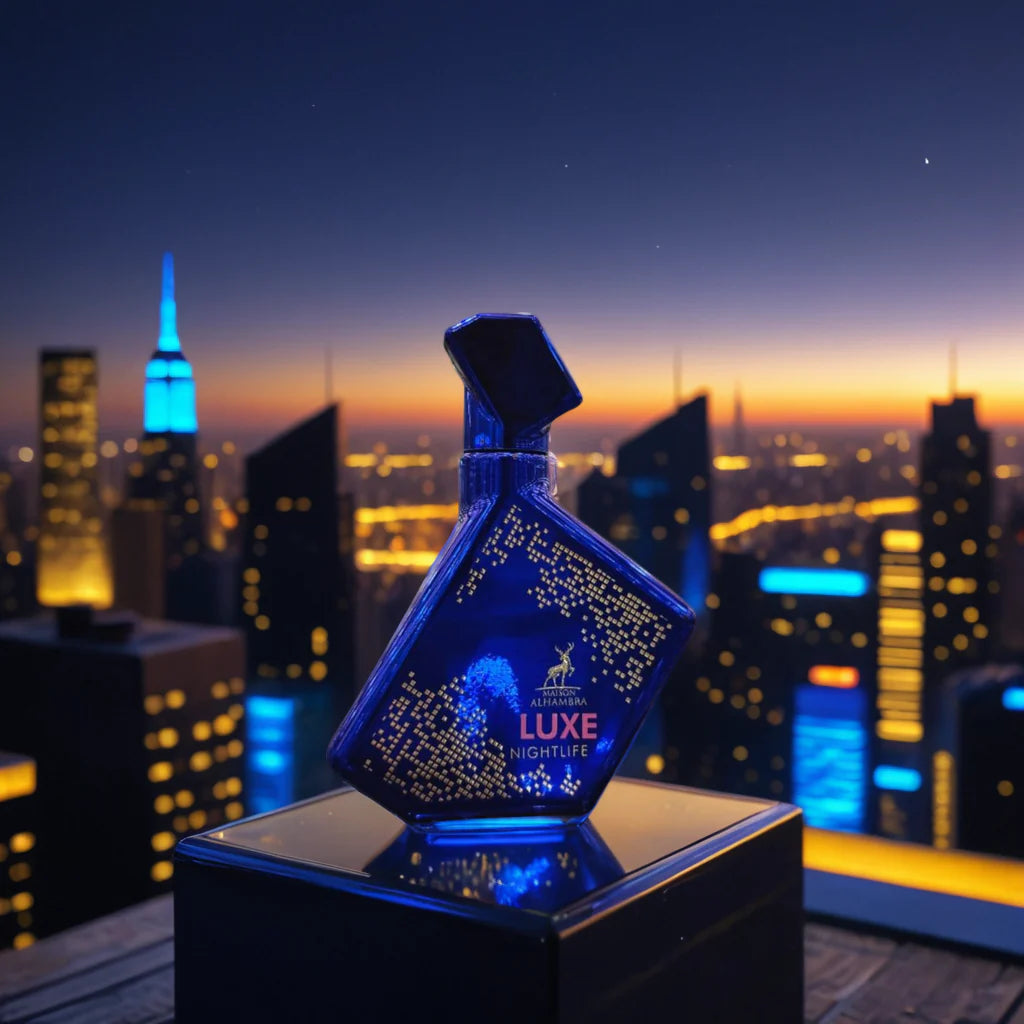 foto del perfume luxe nightlife de maison alhambra resaltando su diseño sofisticado y estilo nocturno