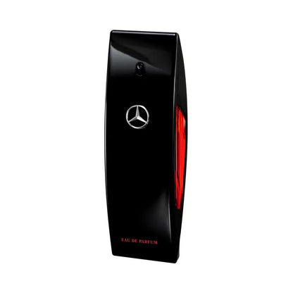 detalle del frasco del perfume Mercedes Benz Club Black edp en primer plano
