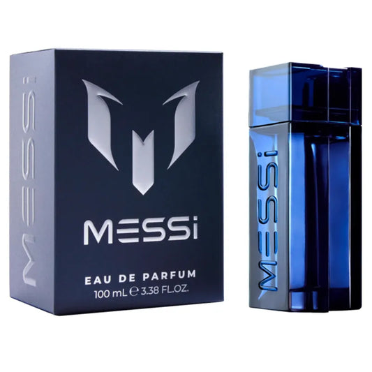 Perfume Messi Eau de Parfum Hombre 100 ml frasco elegante con diseño deportivo y sofisticado