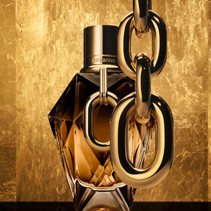 imagen de la caja del perfume Million Gold For Her parfum Paco Rabanne 90ml con detalles de presentación original