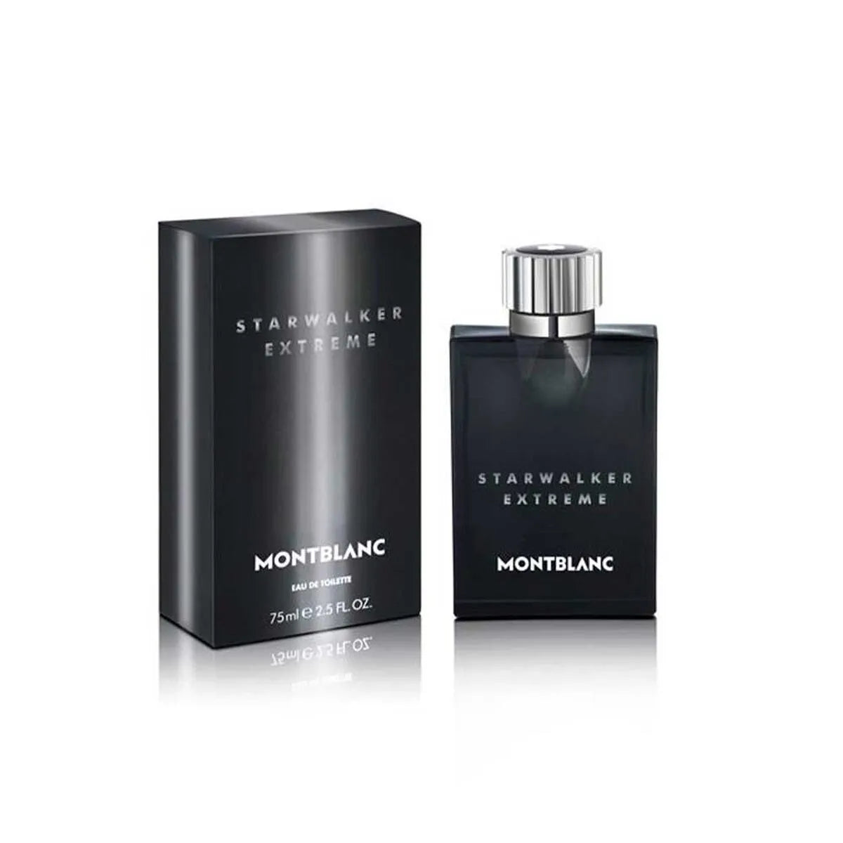 detalle del frasco del perfume montblanc starwalker extreme con su diseño pulido y distintivo