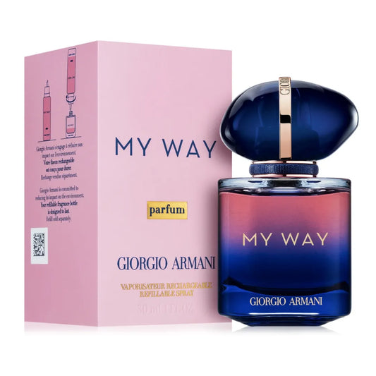 perfume my way parfum giorgio armani mujer frasco elegante azul y dorado 90 ml