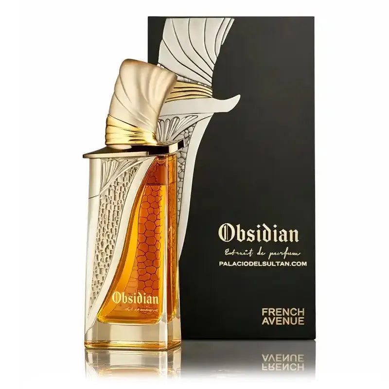 Frasco de Obsidian French Avenue Extrait de Parfum Unisex 100ml con diseño elegante y sofisticado