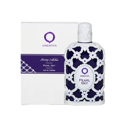 Frasco de Orientica Pearl Sky EDP 80 ml, perfume unisex amaderado y especiado
