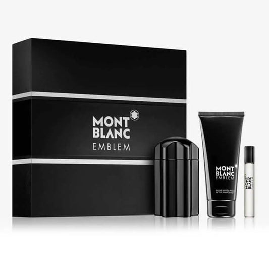 Set completo Montblanc Emblem incluye fragancia 100ml y productos de cuidado en presentación de lujo
