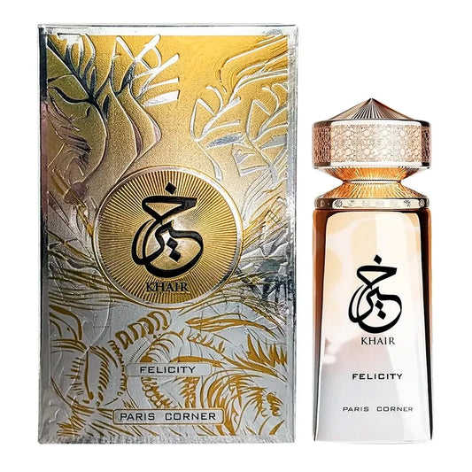 paris corner khair felicity perfume edp 100ml fragancia oriental floral amaderada para hombres y mujeres en frasco elegante