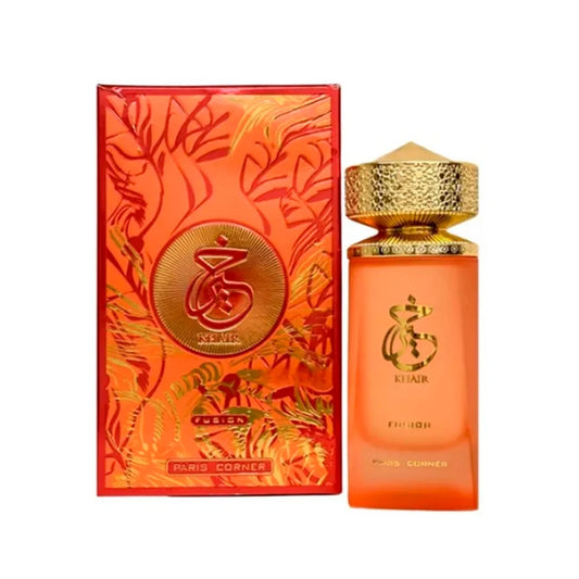 paris corner khair fusion perfume edp 100ml fragancia oriental amaderada especiada para hombres y mujeres en frasco elegante de diseño moderno