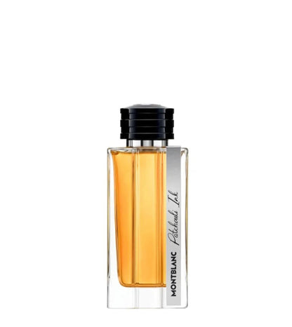 Montblanc Patchouli Ink Dark Woods EDP presentación frontal perfume masculino