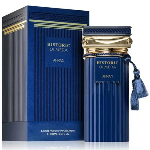 fragancia afnan historic olmeda eau de parfum 100ml unisex aroma sofisticado de larga duración en frasco elegante
