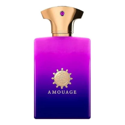 Fragancia masculina Amouage Myths con notas de ciprés incienso y cuero