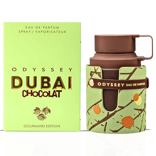 Perfume Armaf Odyssey Dubai Chocolat 100ml EDP fragancia gourmand con intensas notas de chocolate vainilla y avellanas
