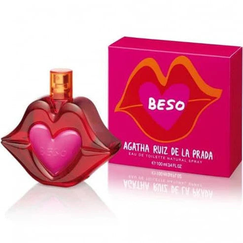perfume beso de agatha ruiz de la prada para mujer presentación de 100ml con aroma romántico y juvenil ideal para uso diario
